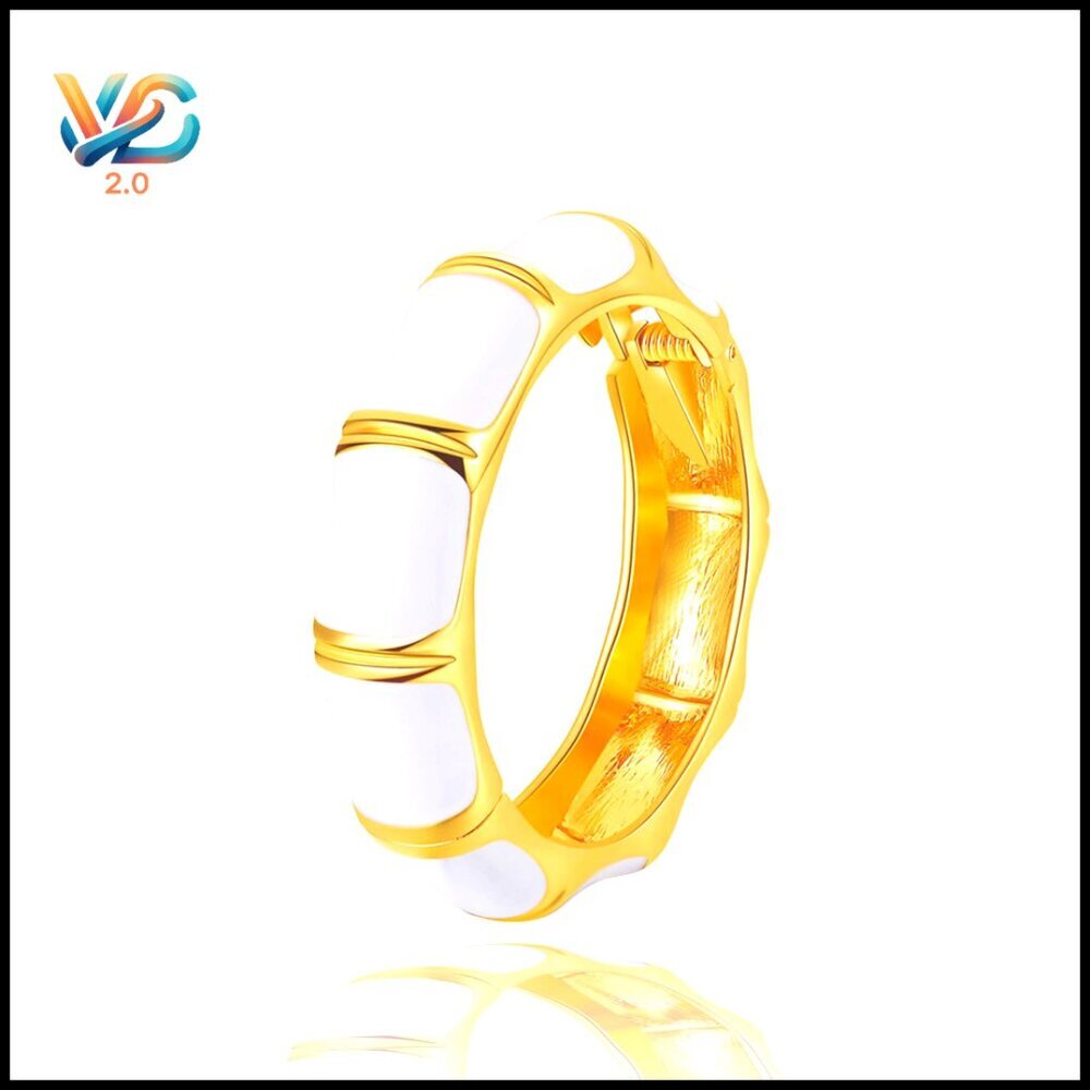 Vintage‎ Enamel Gold Cuff Bangle Bracelet Elegant Spring Opening Gift